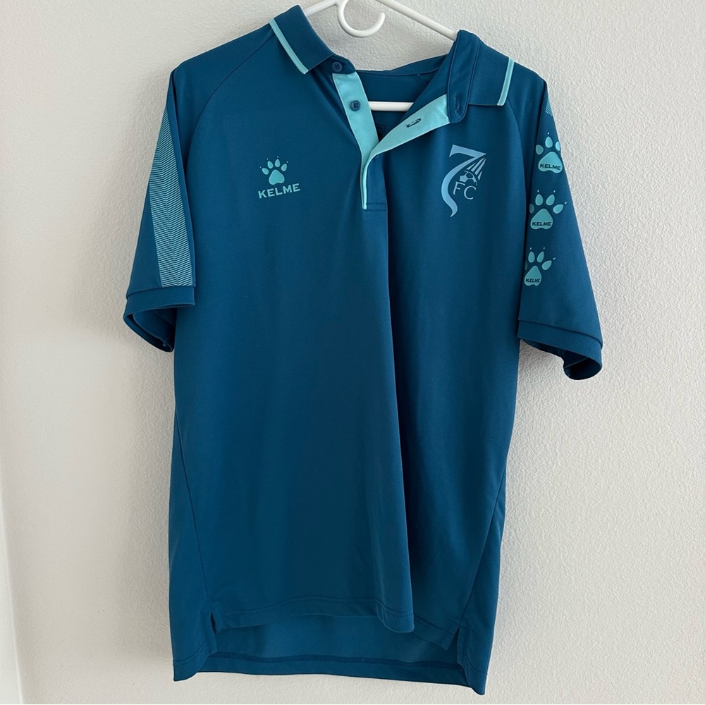 Kelme Blue‎ Men's Soccer Polo Shirt Size: XL